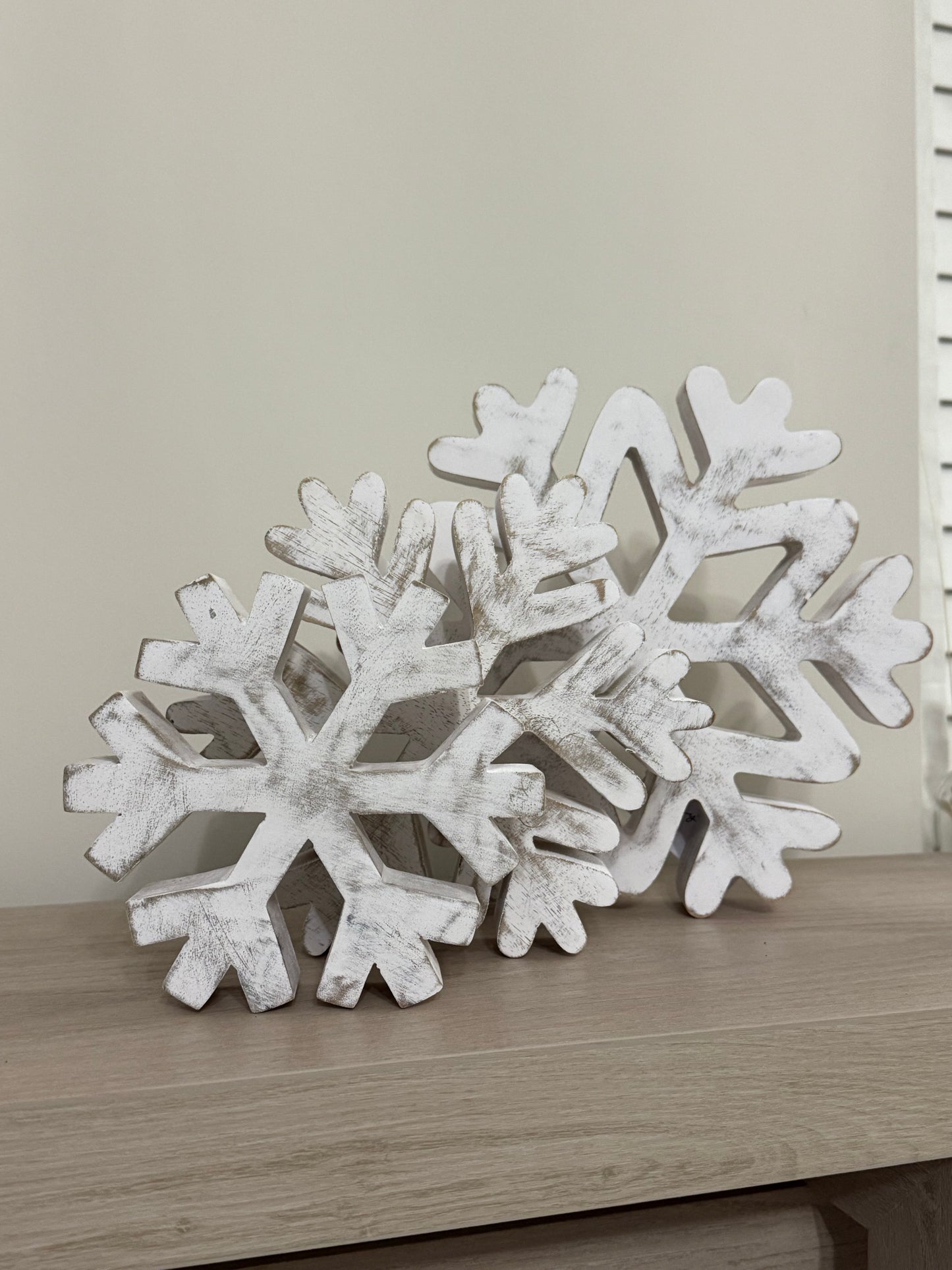 Set of 3 Standing Snowflakes