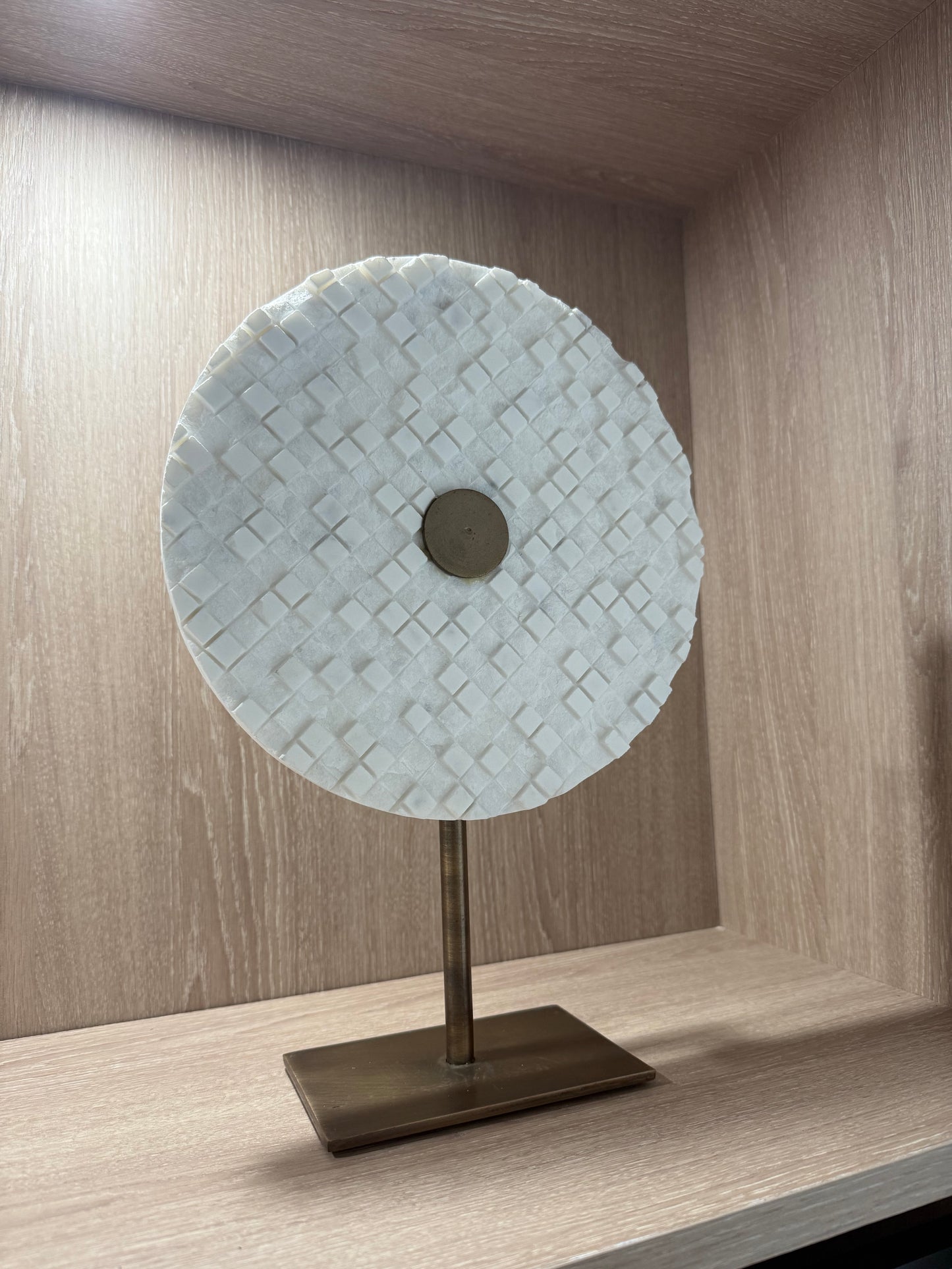 YVO White Marble & Antique Bronze Sculpture