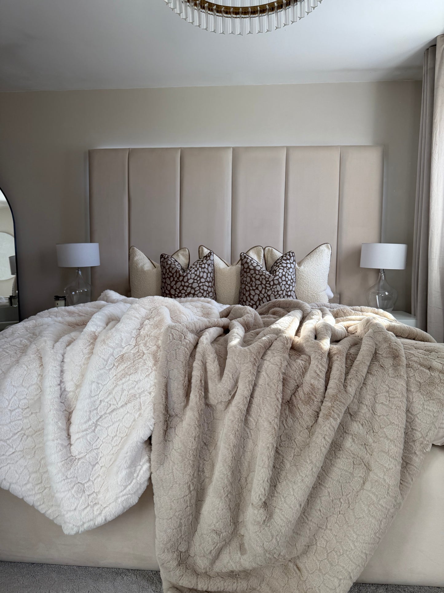 Camberwell Ivory Luxury Faux Fur Throw