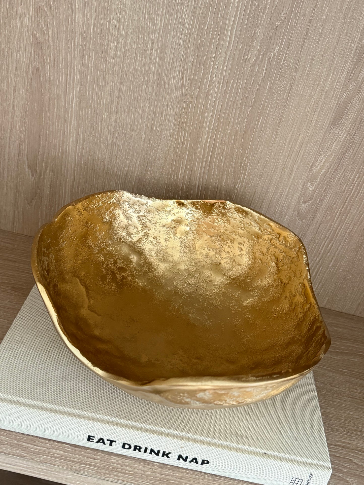 Hazal Gold Hammered Decorative Bowl