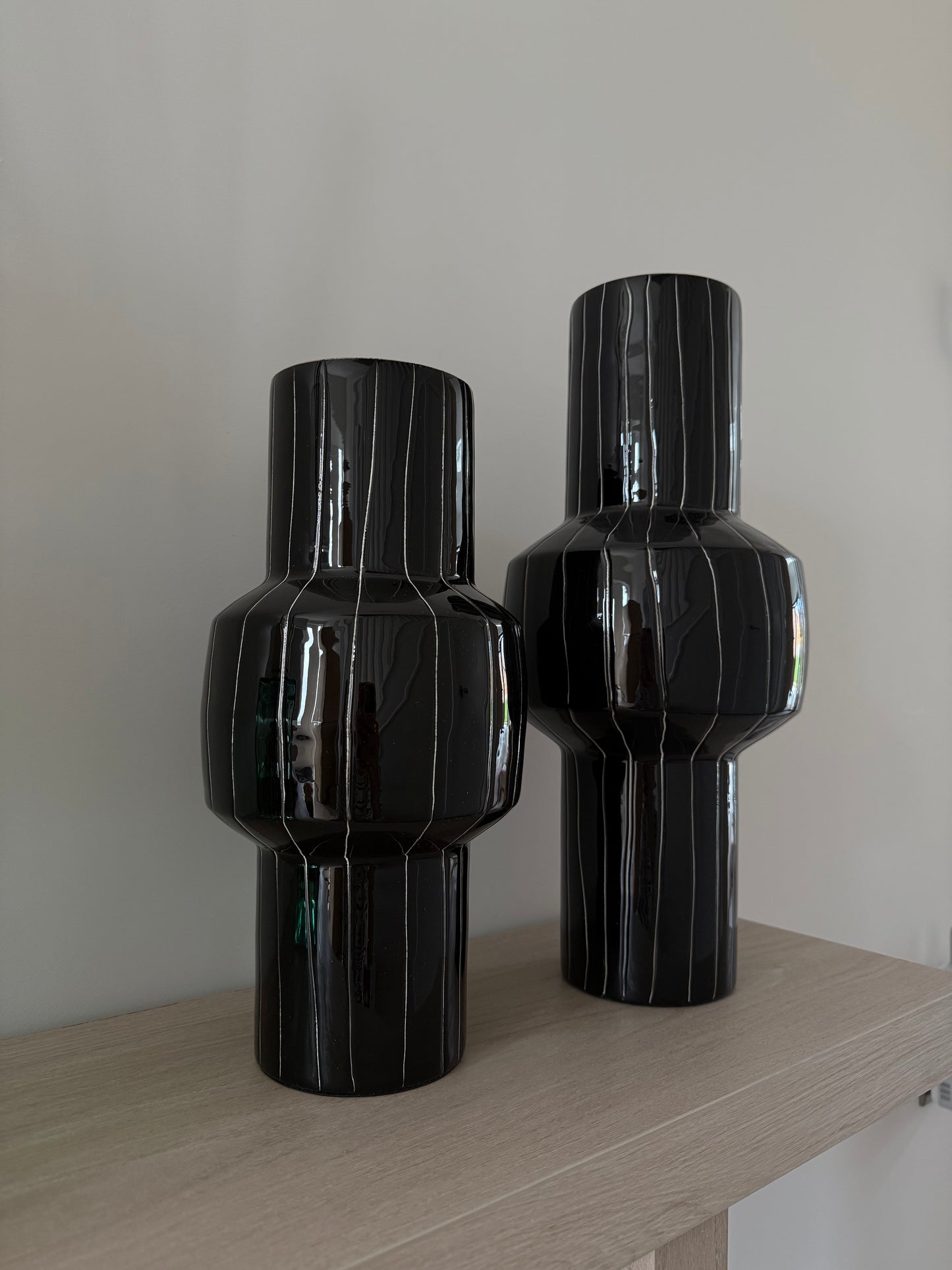 SENUMA Stripy Black & White Vase