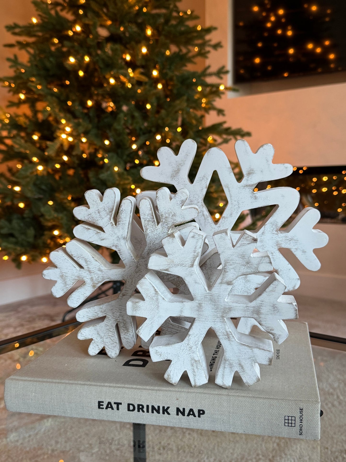 Set of 3 Standing Snowflakes