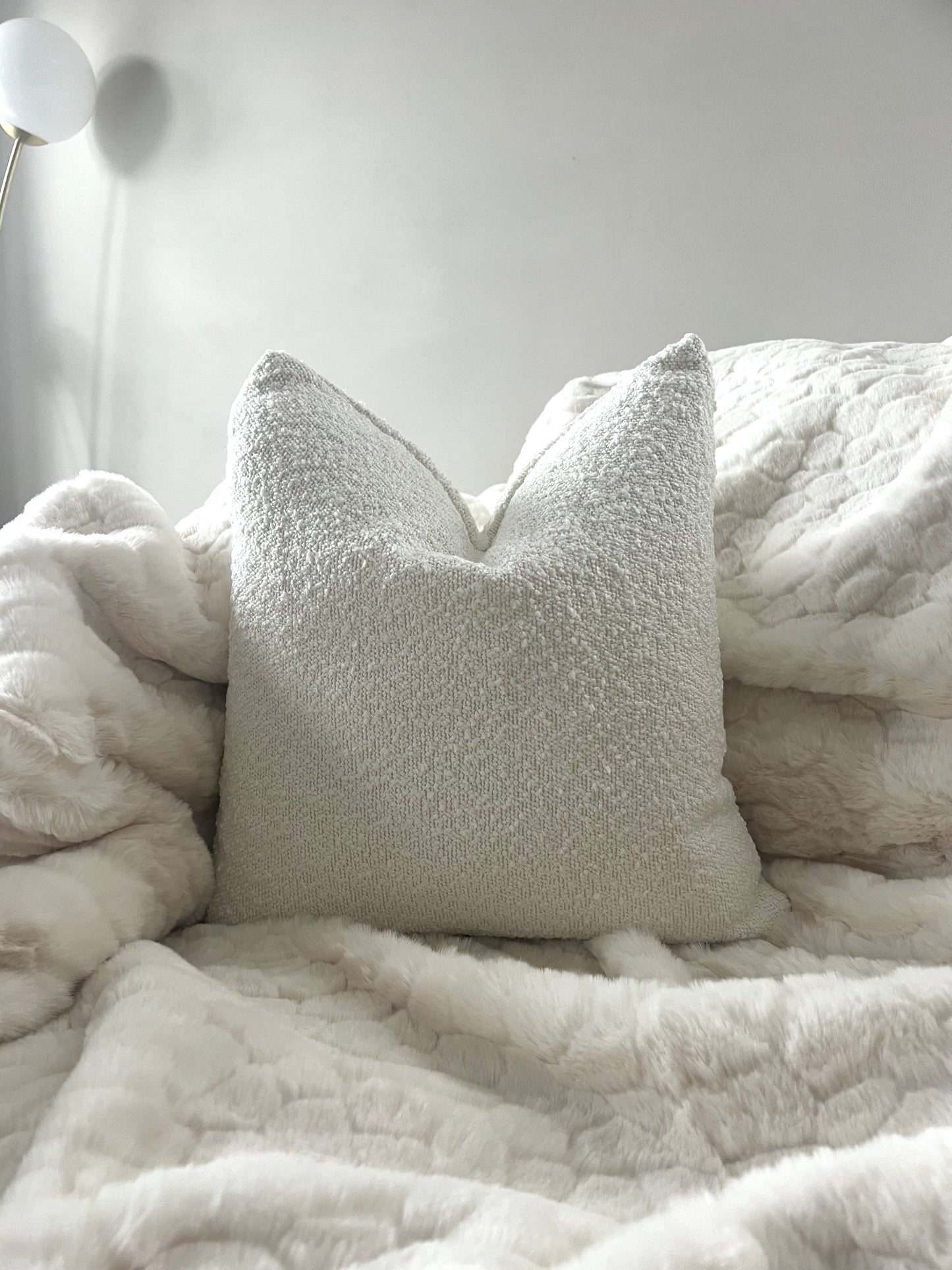 Rubble Ivory Bouclé Cushion 18”