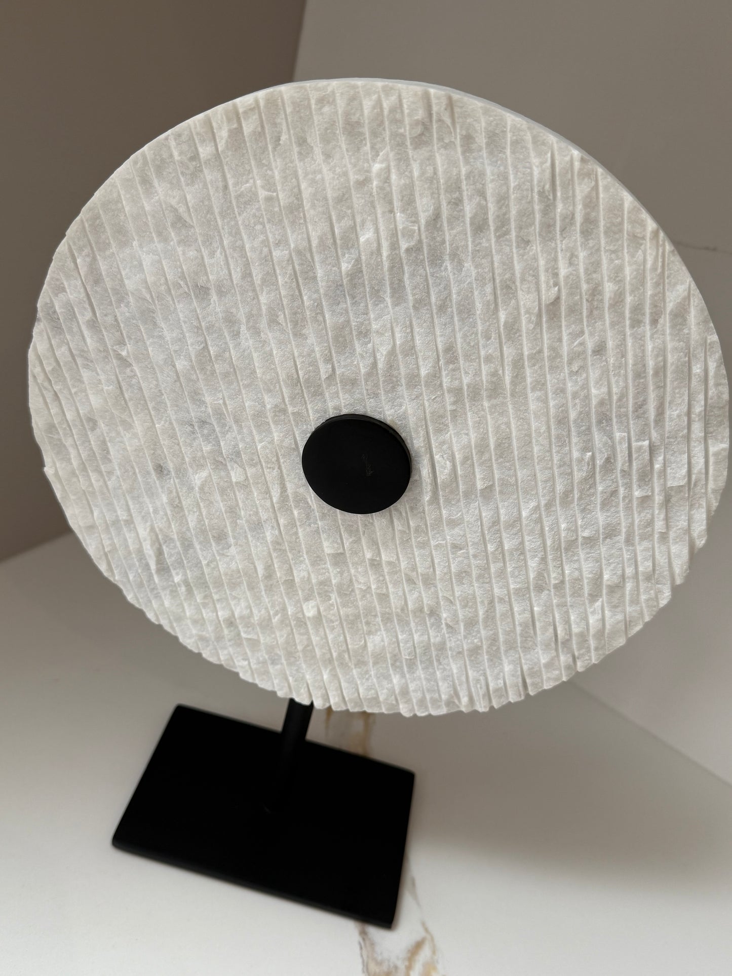YFKE White Marble & Black Sculpture
