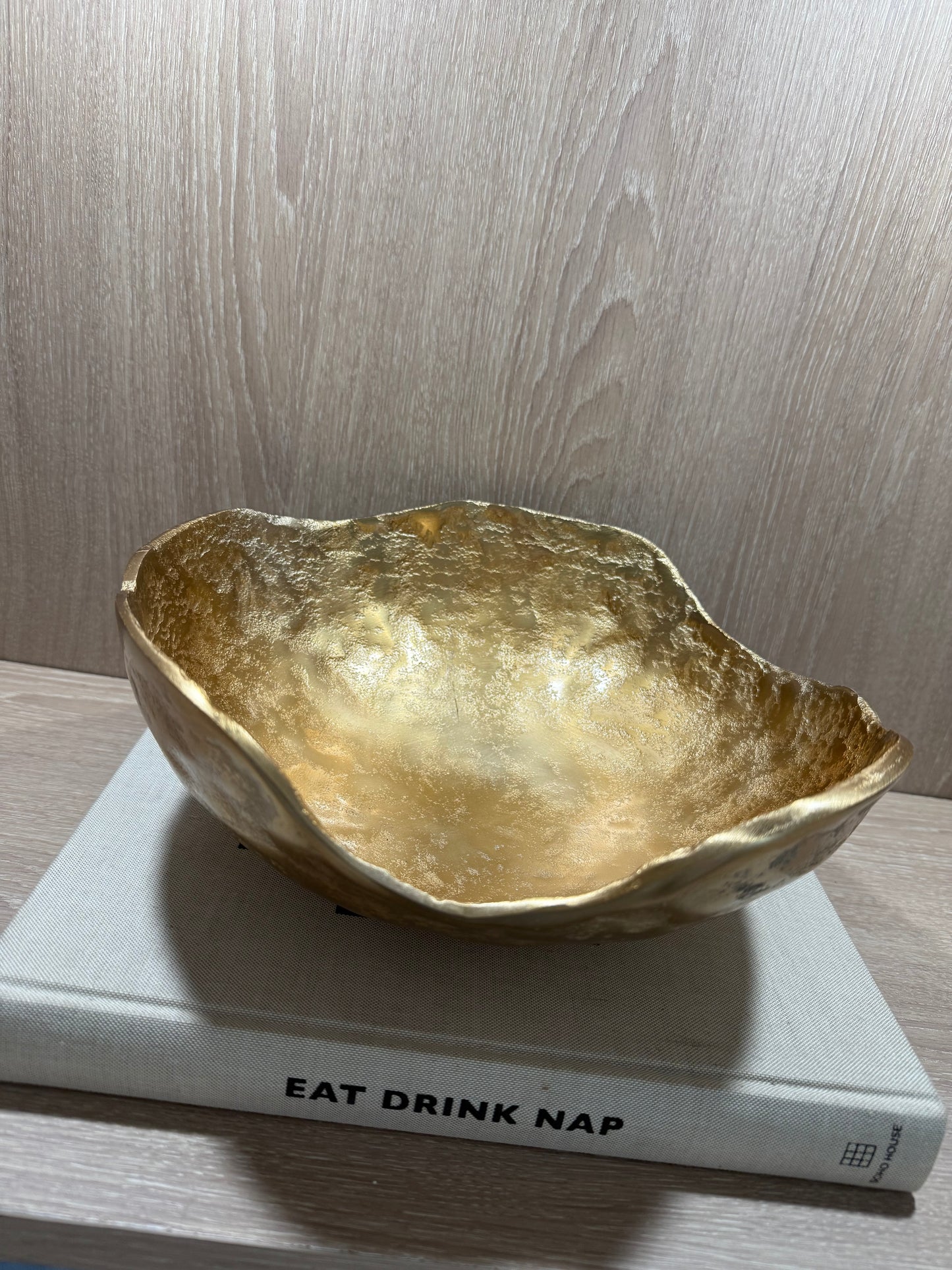 Hazal Gold Hammered Decorative Bowl