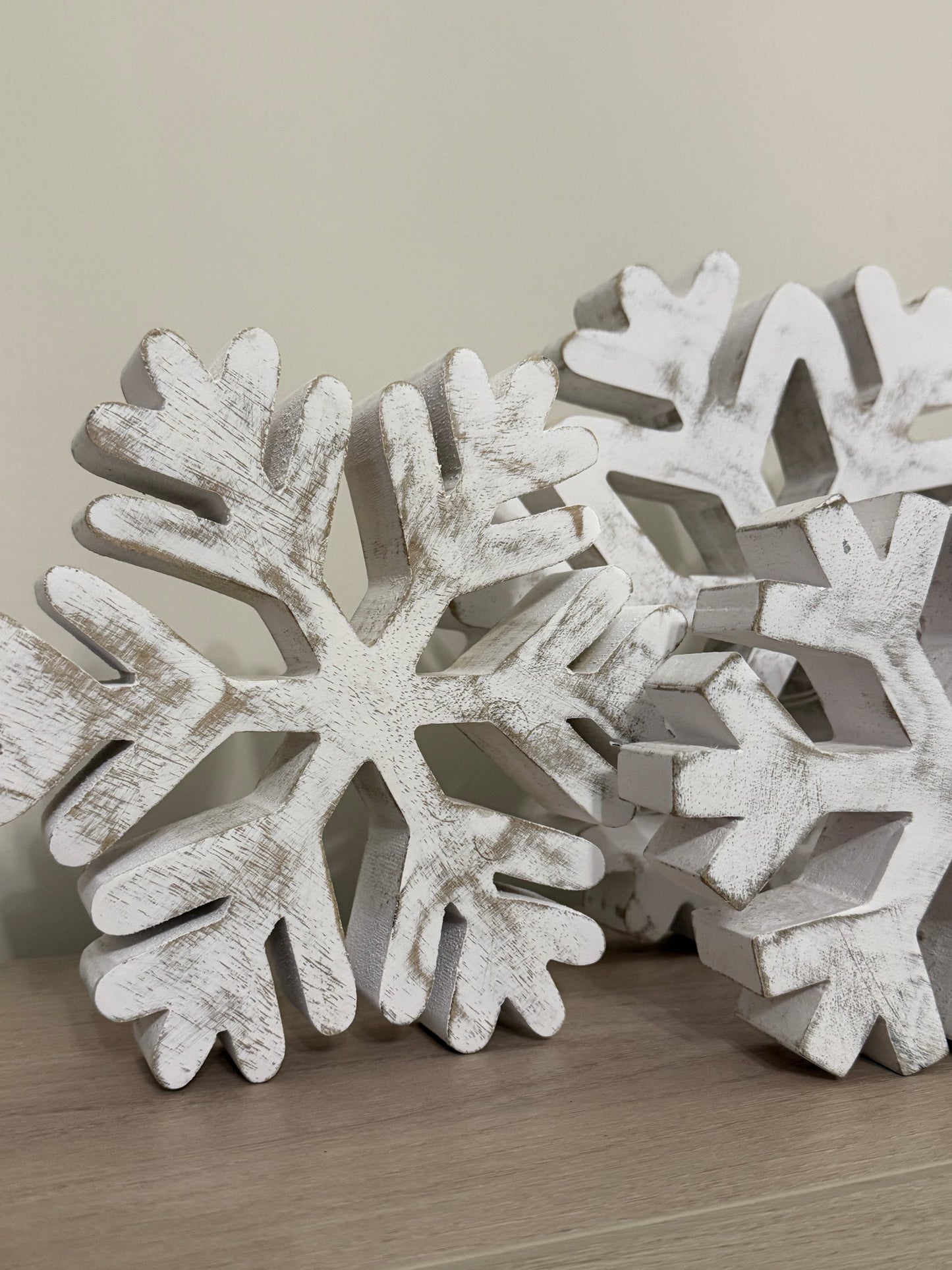 Set of 3 Standing Snowflakes