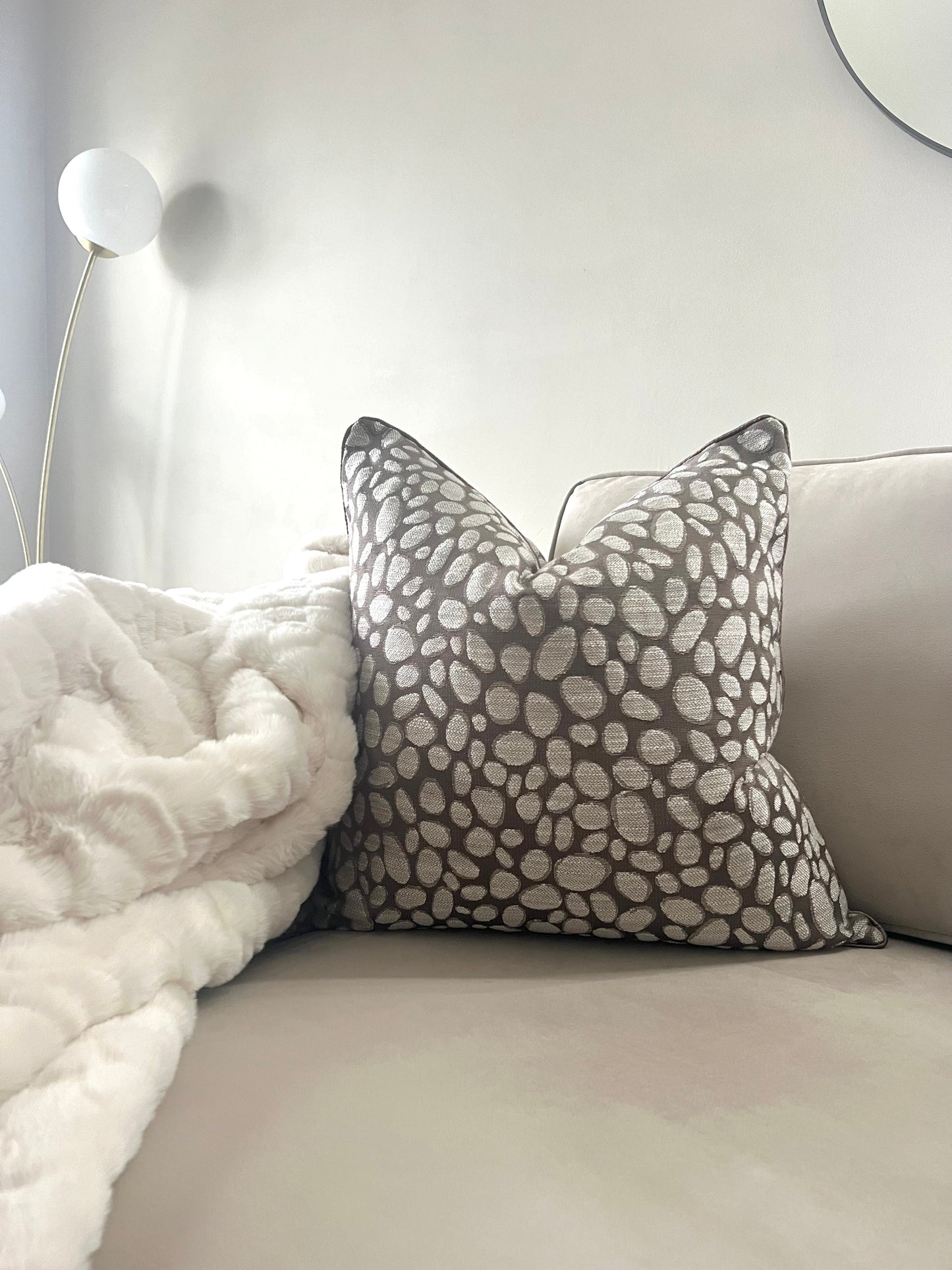 Pebbles Taupe Large Cushion 20”
