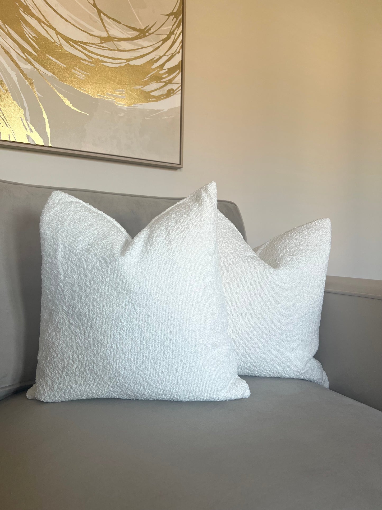 Rubble Ivory Bouclé Cushion 18”