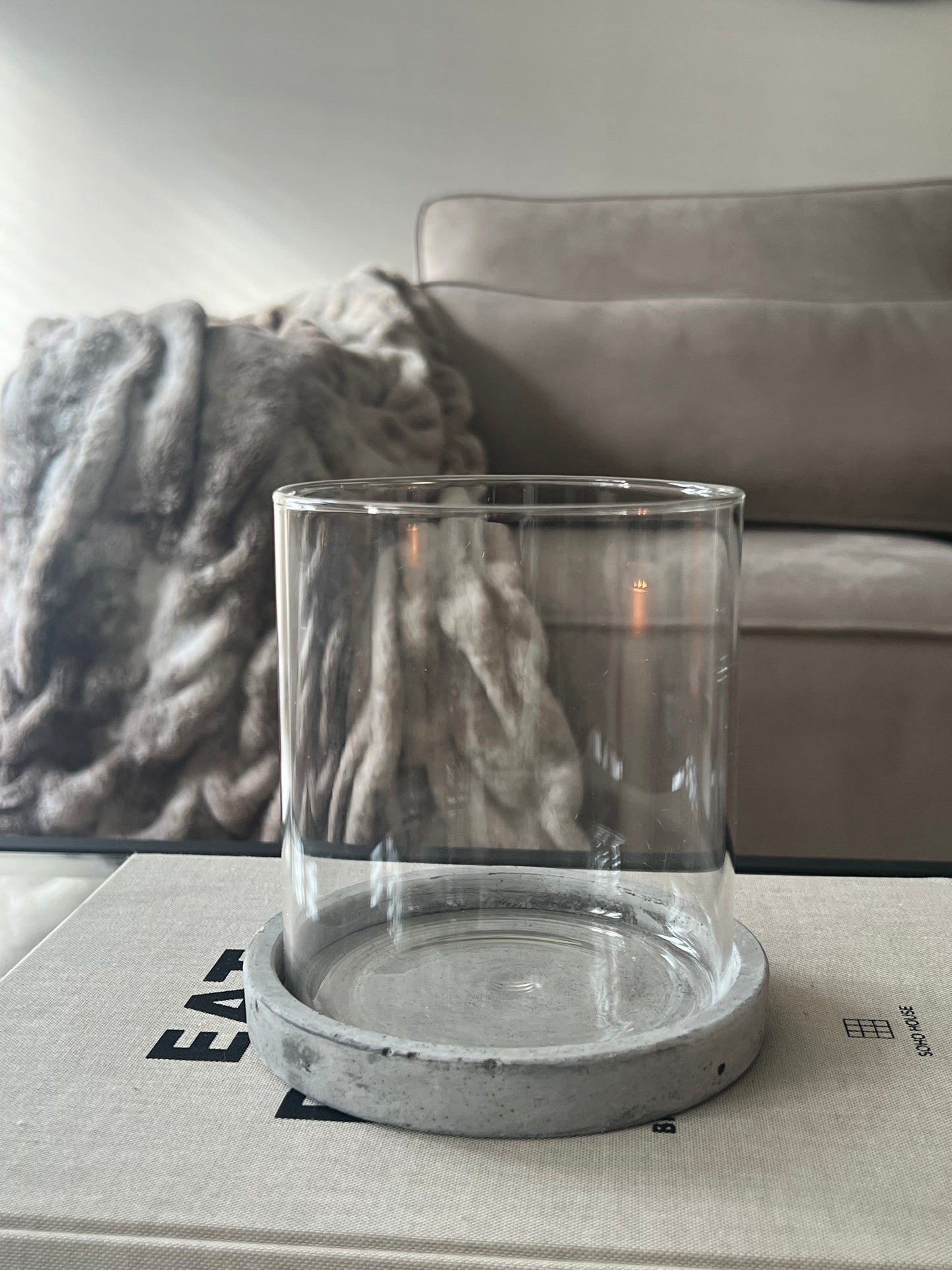 Medium Stone Hurricane Candle Holder
