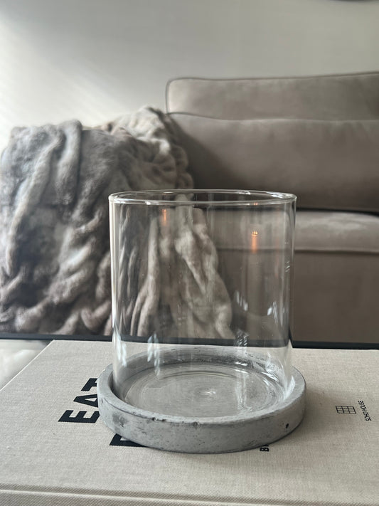 Medium Stone Hurricane Candle Holder