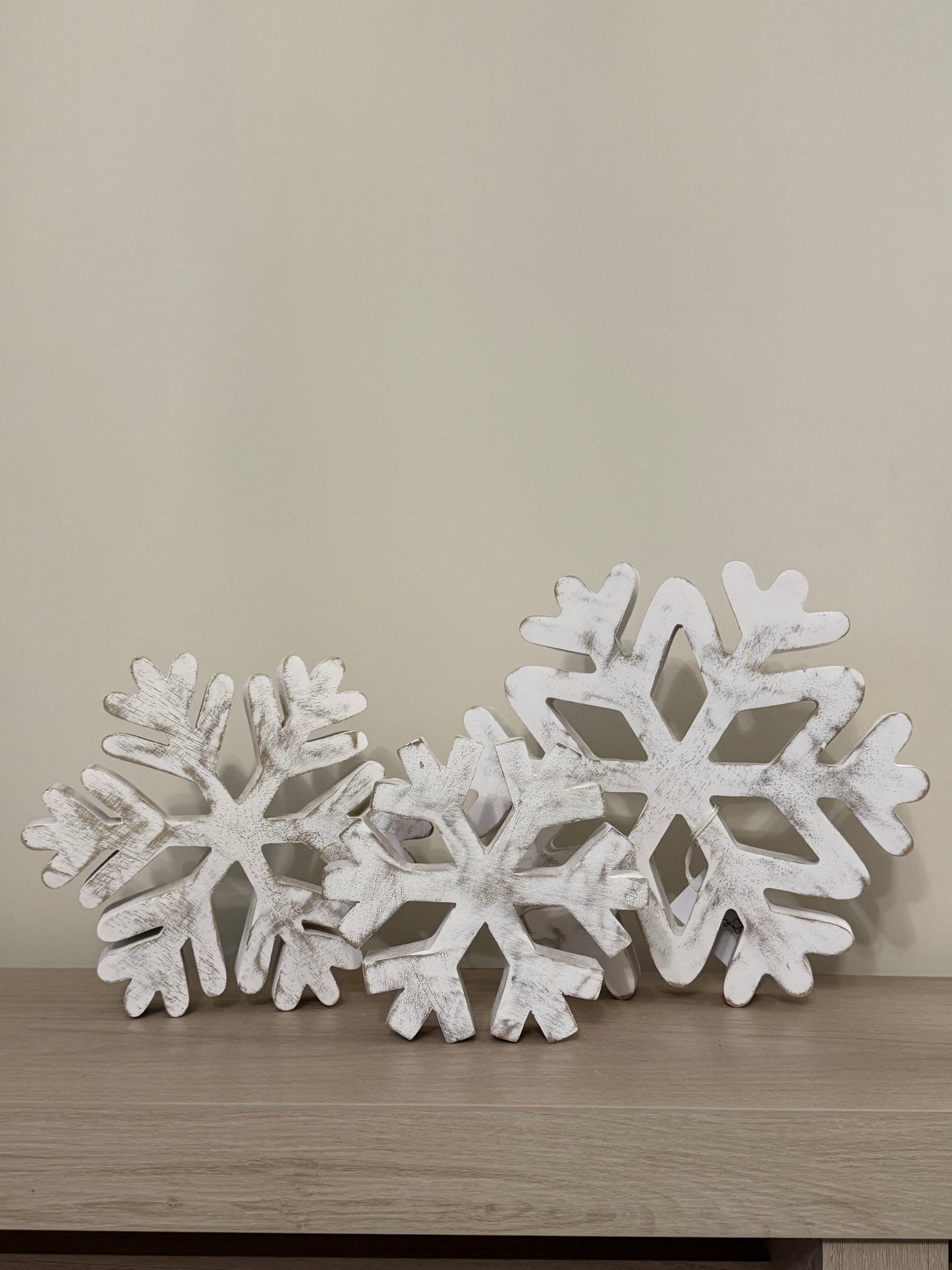 Set of 3 Standing Snowflakes