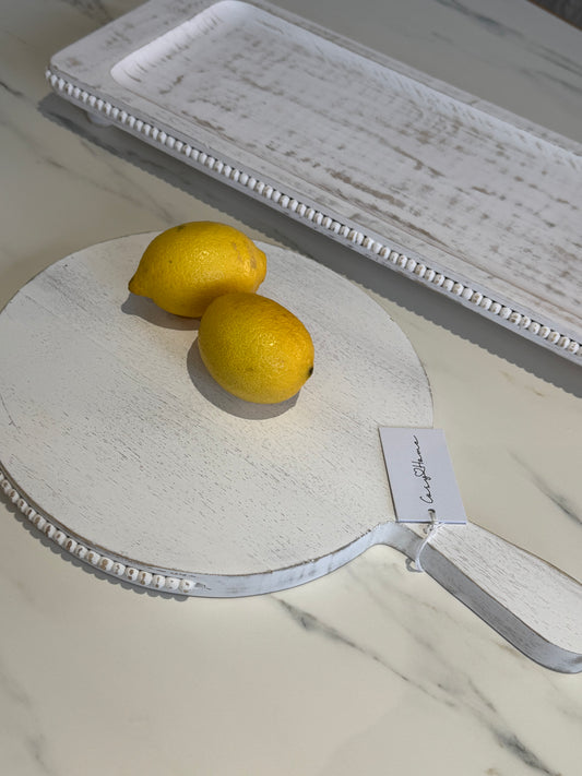 Round Mango Wood Beaded Chopping Board