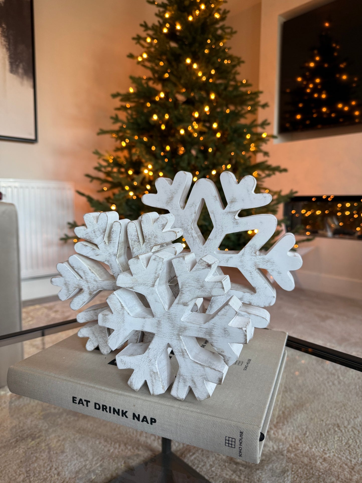 Set of 3 Standing Snowflakes