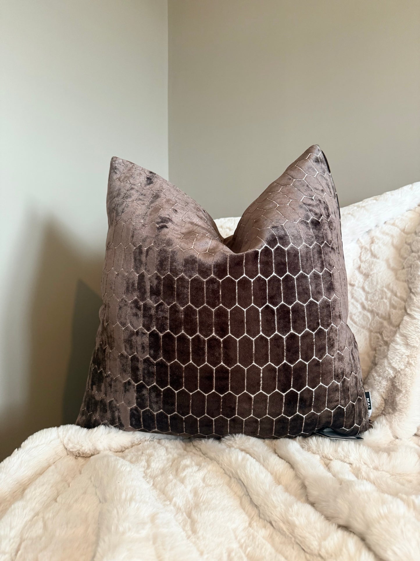 Albie Chocolate Large Cushion 22"