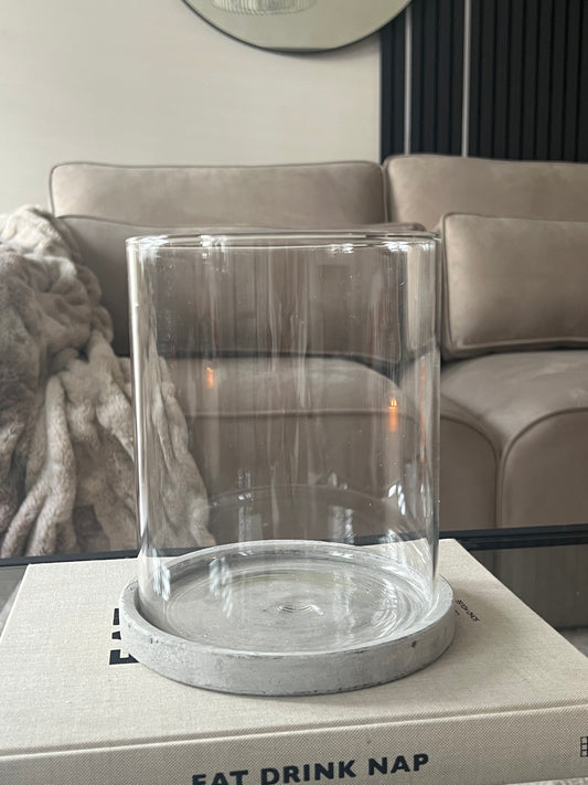 Large Stone Hurricane Candle Holder