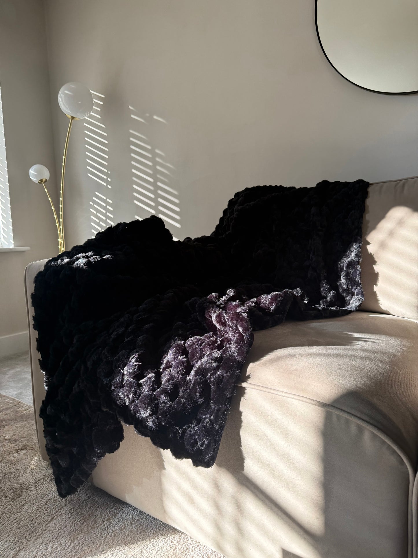 Koochikoo Black Faux Fur Throw