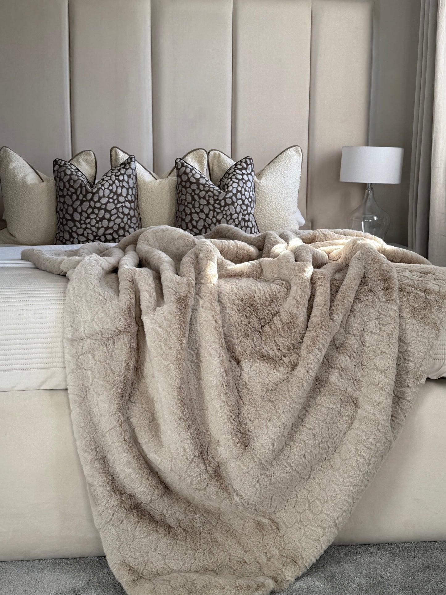 Camberwell Taupe Luxury Faux Fur Throw