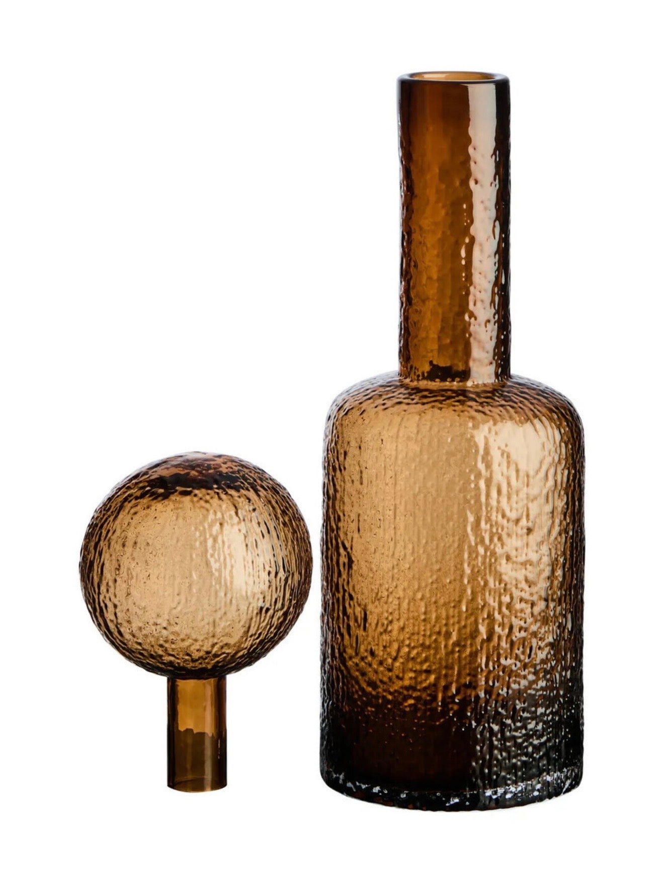 Small Textured Brown Glass Bottle
