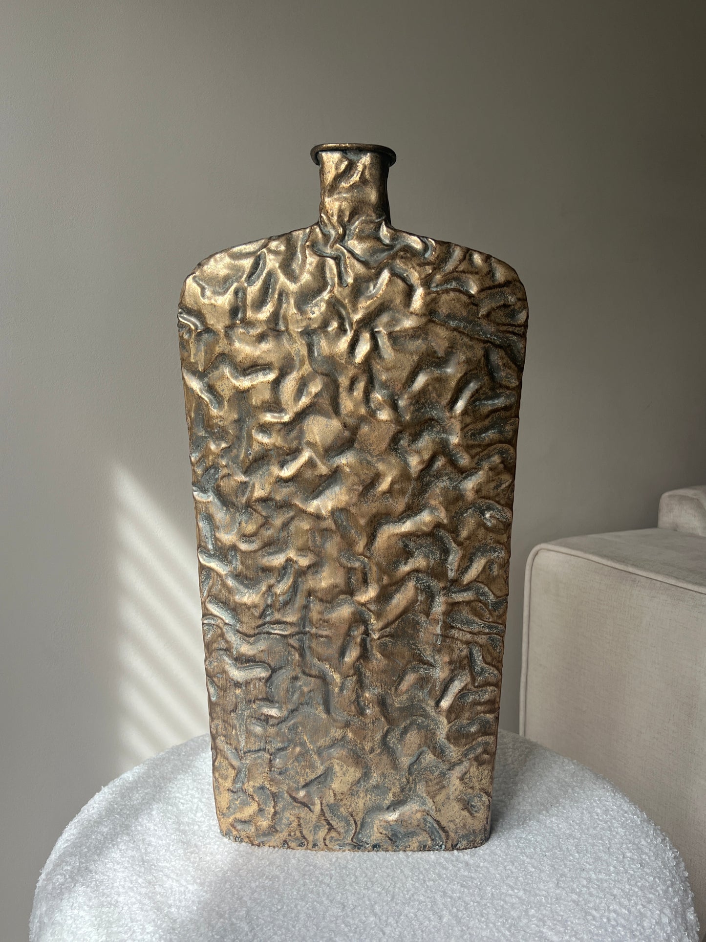 Gold Hammered Vase