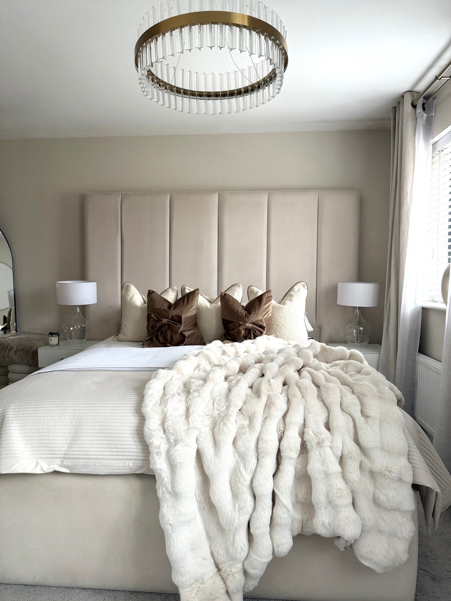 Raffles Natural Faux Fur Throw