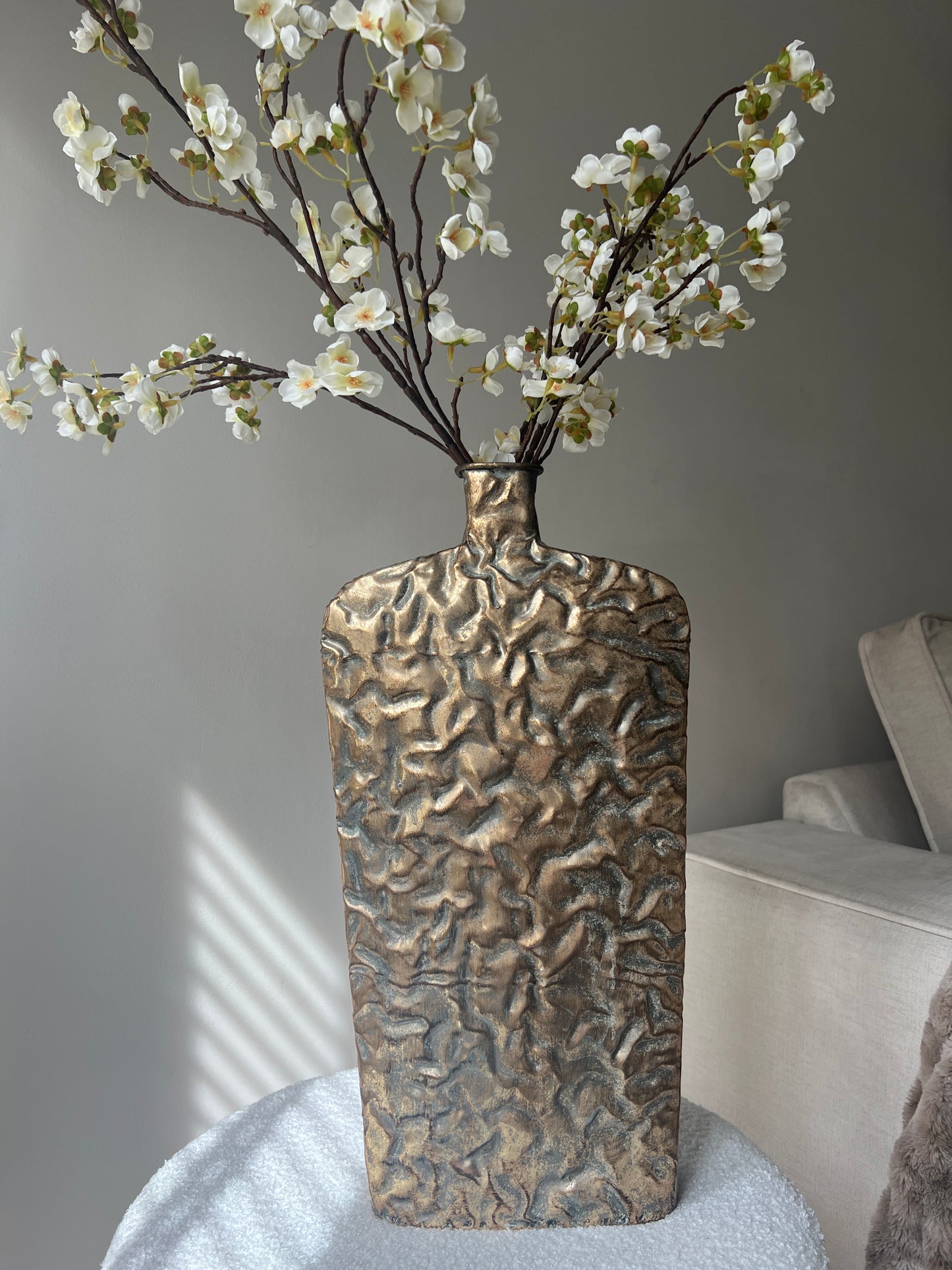 Gold Hammered Vase