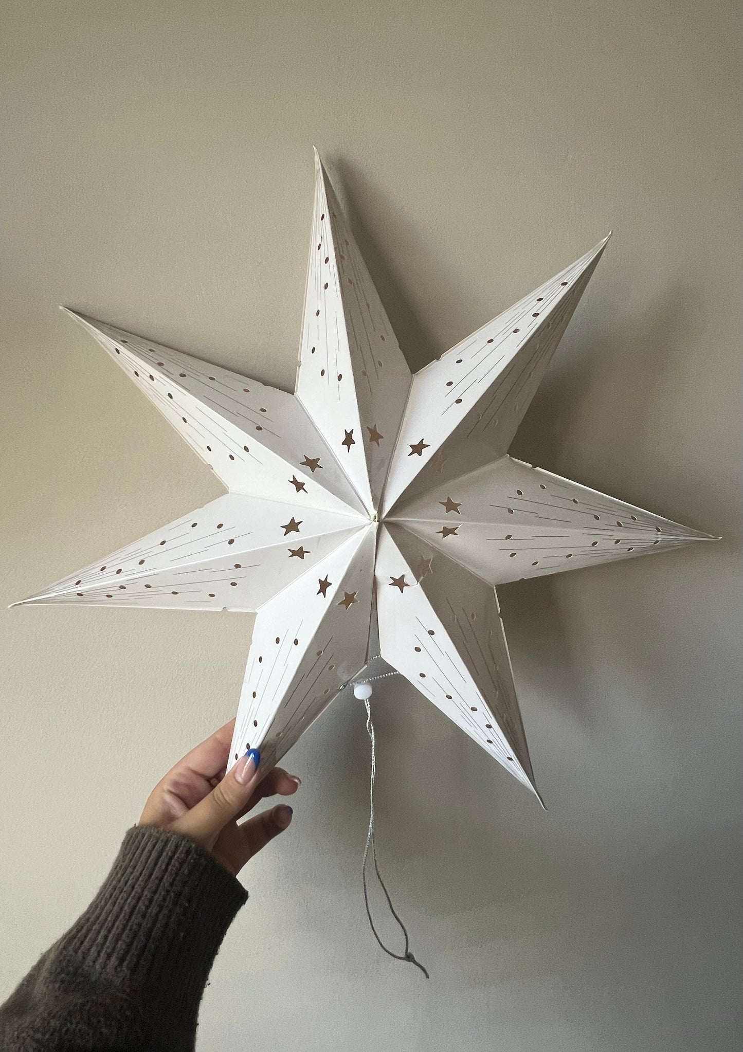 LED Hanging Paper Star Decoration 40cm