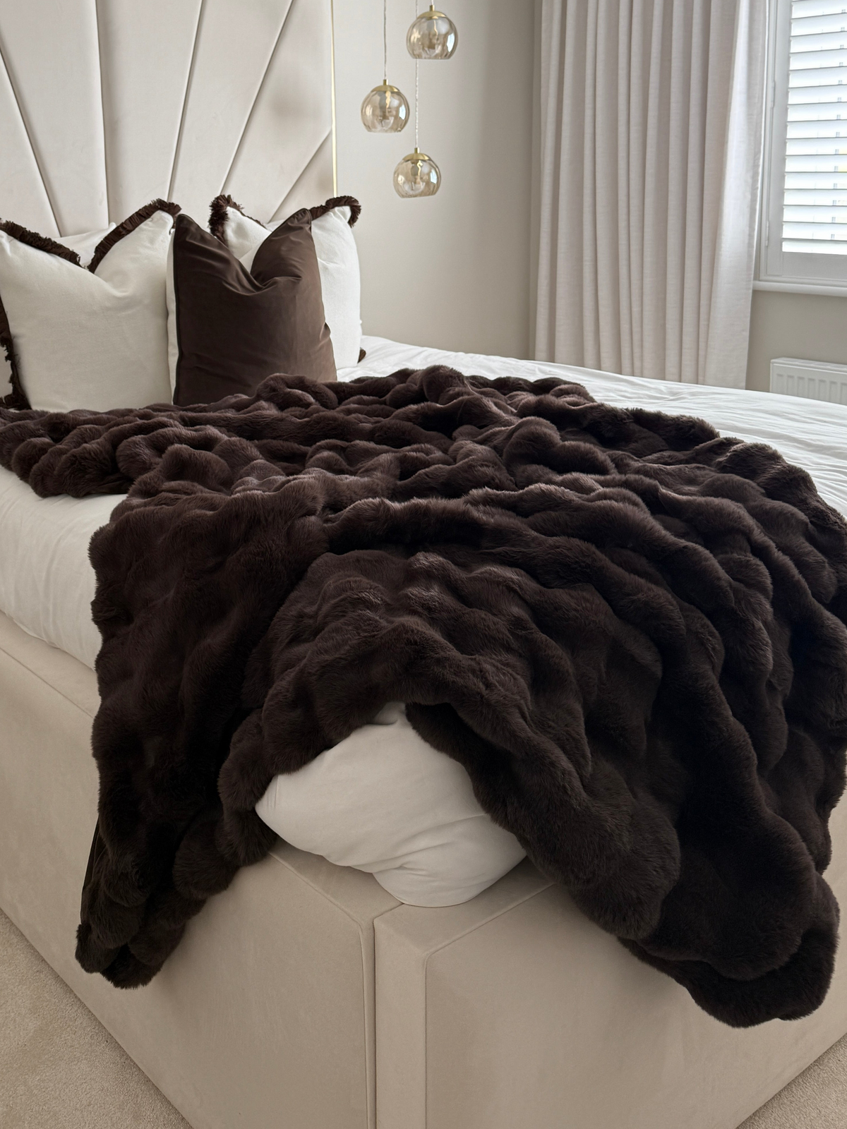 Raffles Chocolate Faux Fur Throw