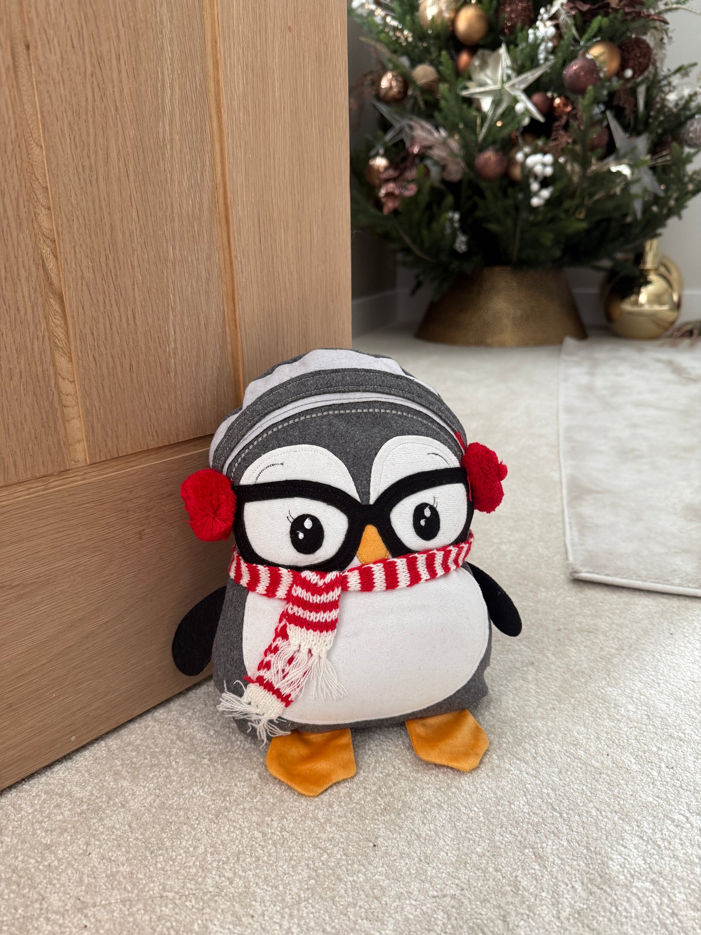 Christmas Chill Penguin Doorstop
