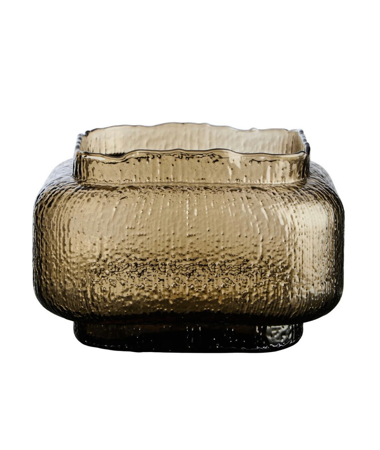Small Textured Brown Glass Vase