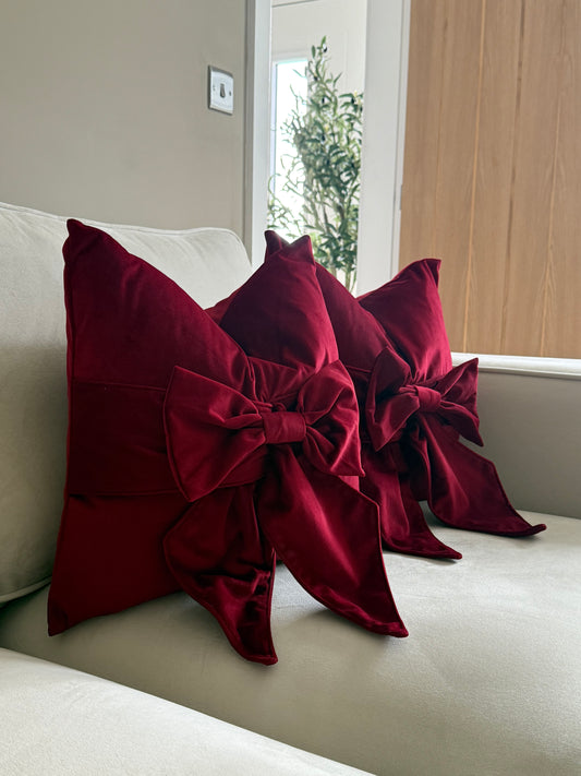 Scarlet Tied Up Bow Cushion