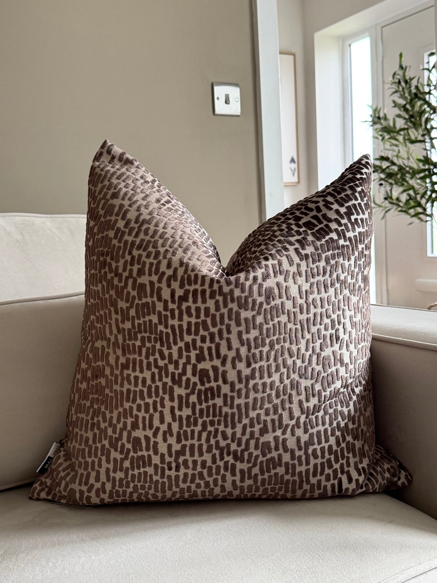 Melody Chocolate Large Cushion 22”