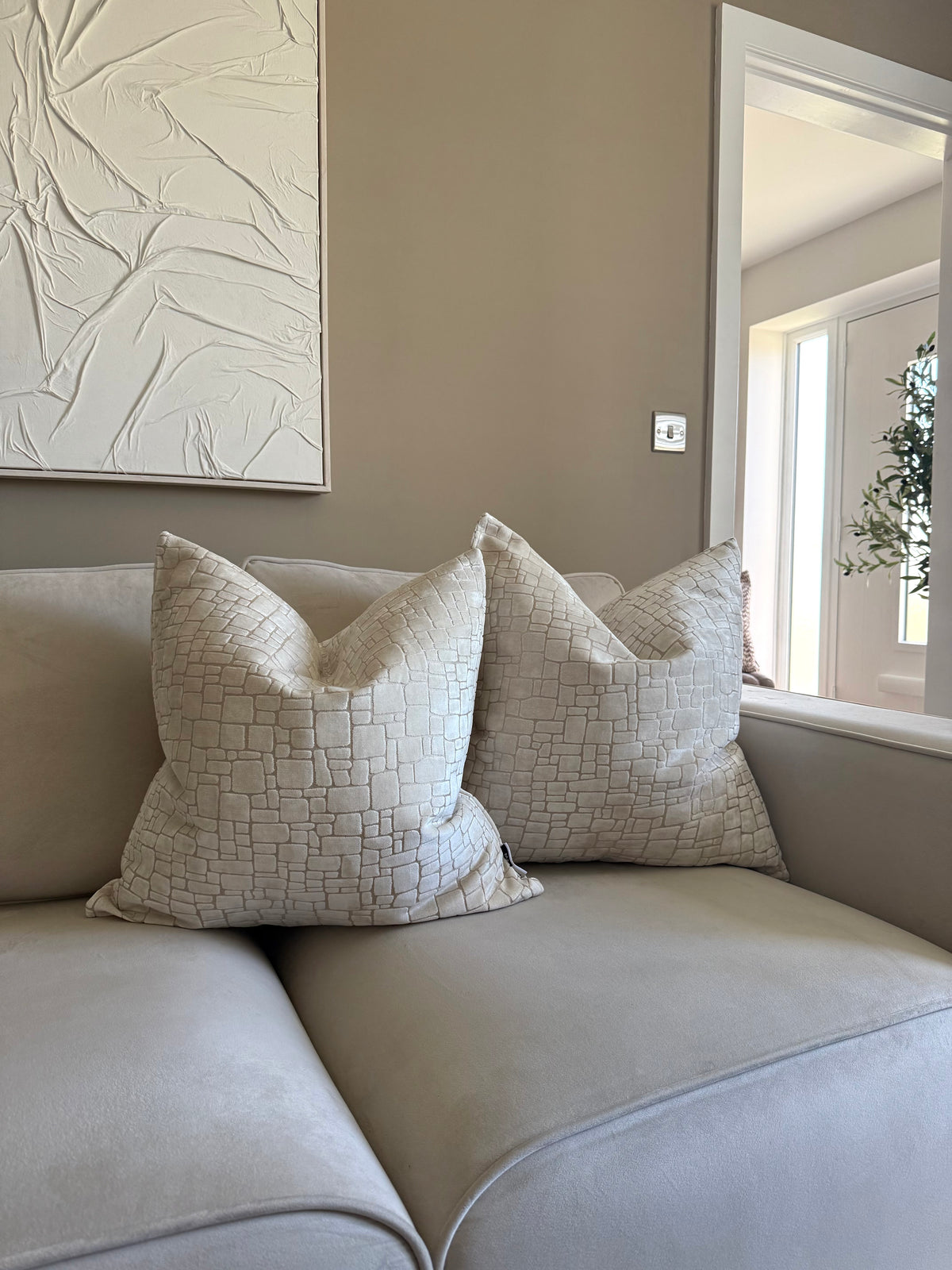 Bergen Ivory Large Cushion