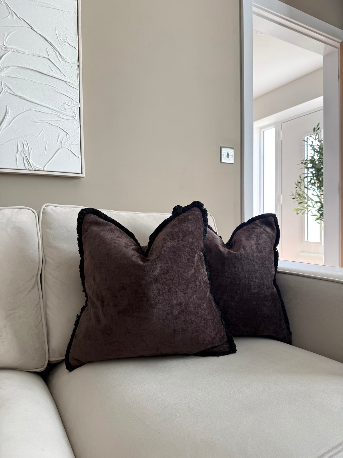 PM Curtain Call Chocolate Brown Cushion