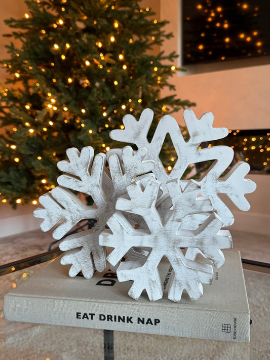 Set of 3 Standing Snowflakes