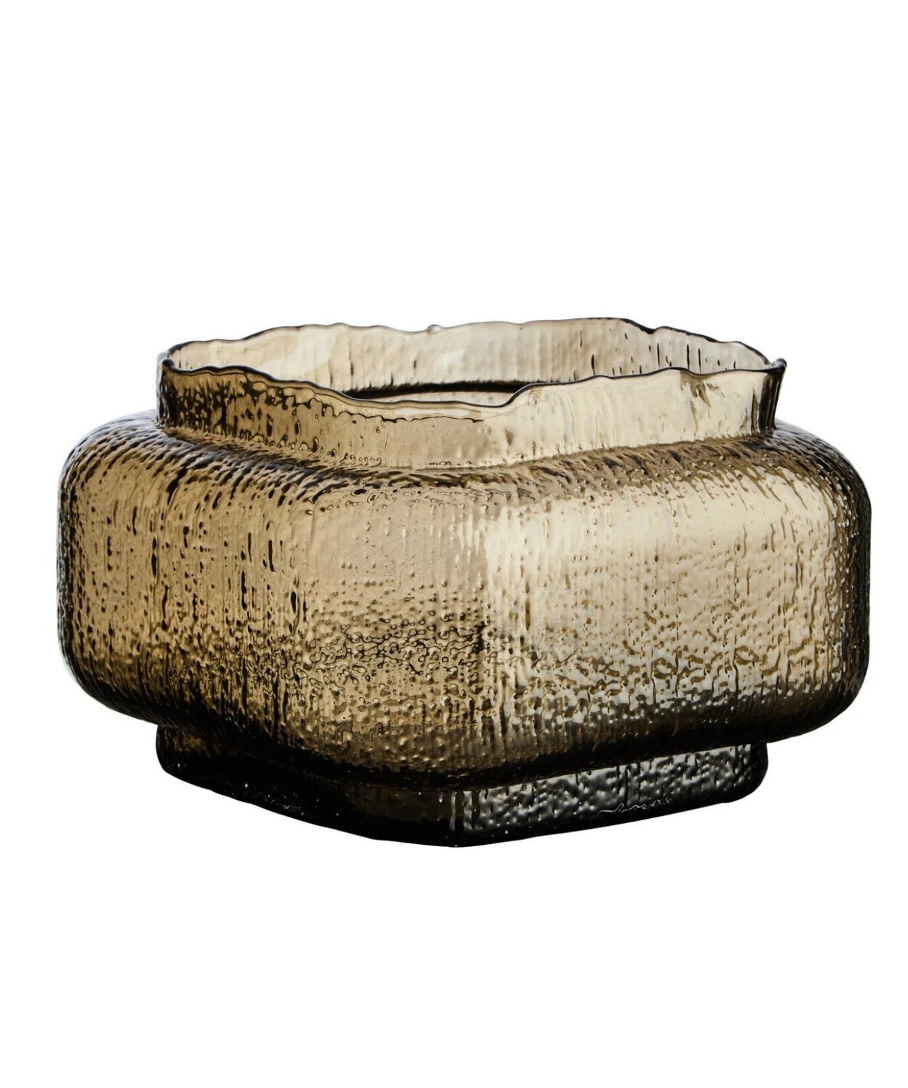 Small Textured Brown Glass Vase