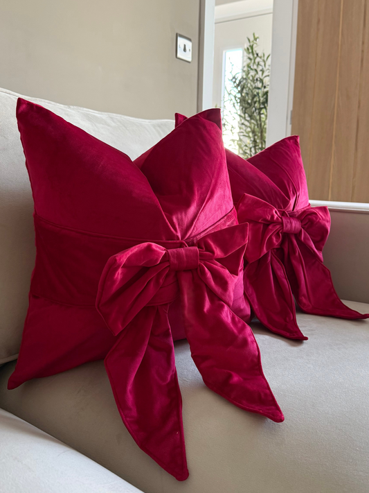 Scarlet Tied Up Bow Cushion