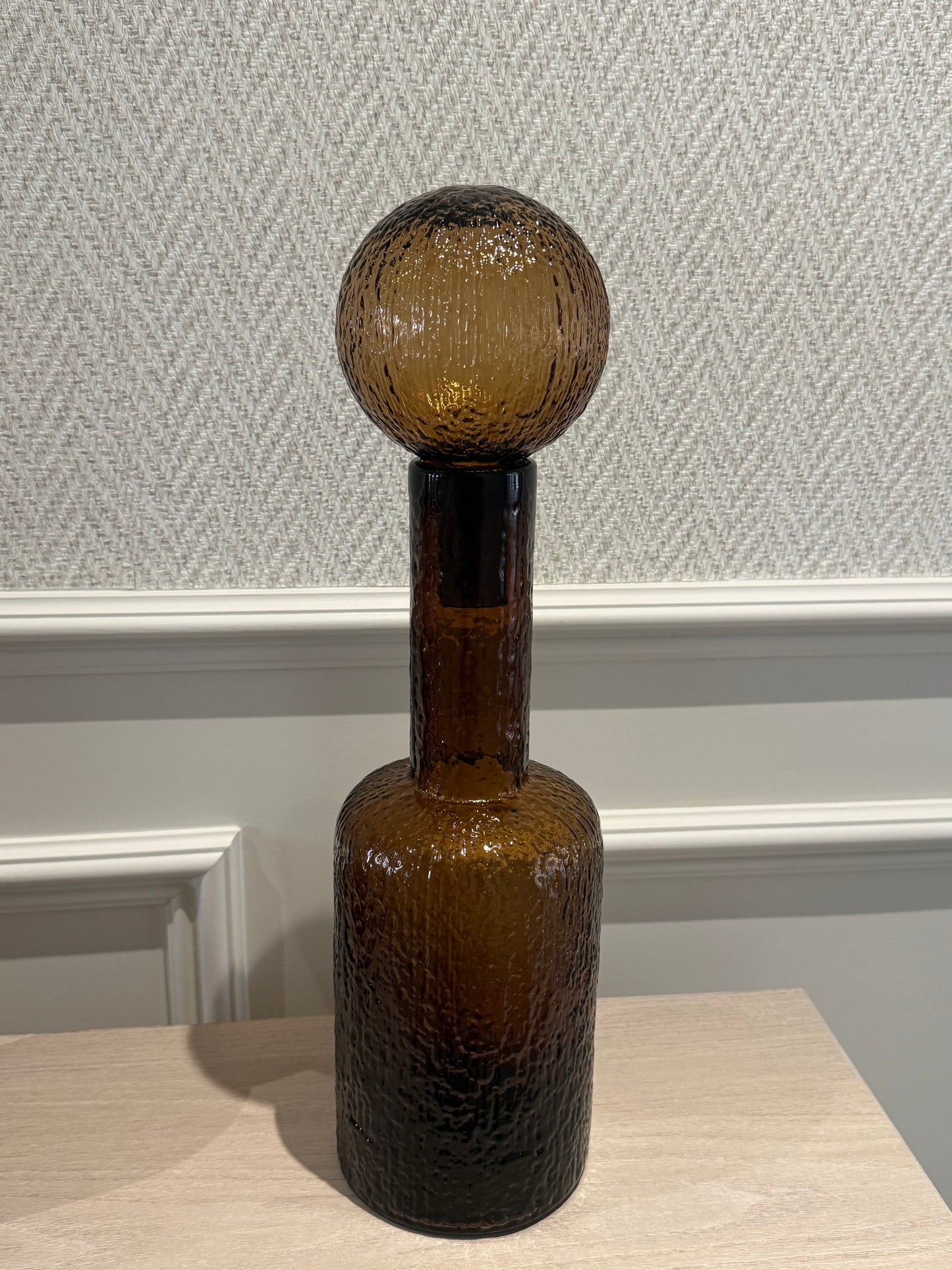 Small Textured Brown Glass Bottle