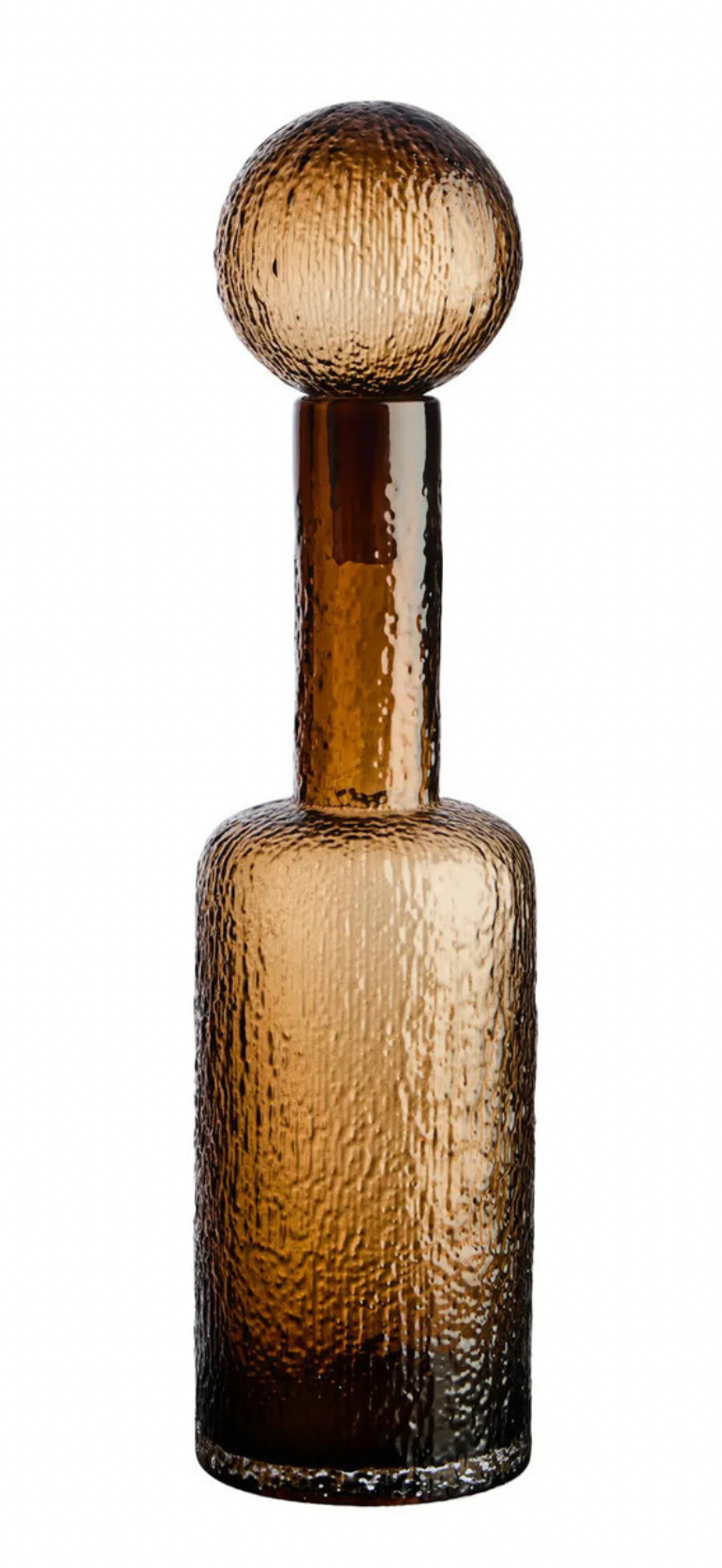 Large Textured Brown Glass Bottle