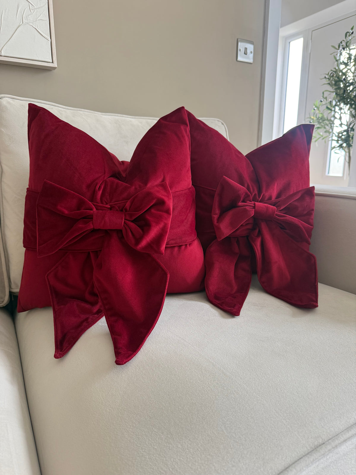 Scarlet Tied Up Bow Cushion