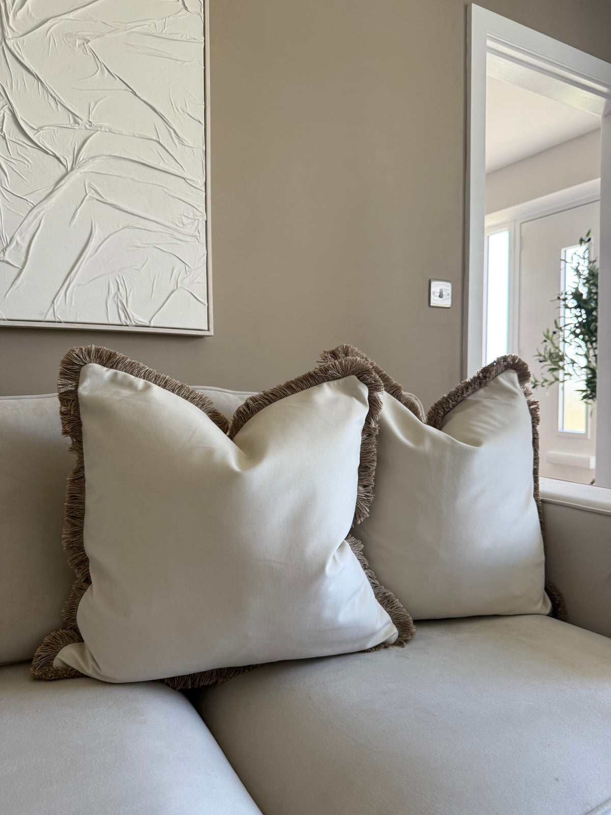 Verona Champagne Fringed Cushion
