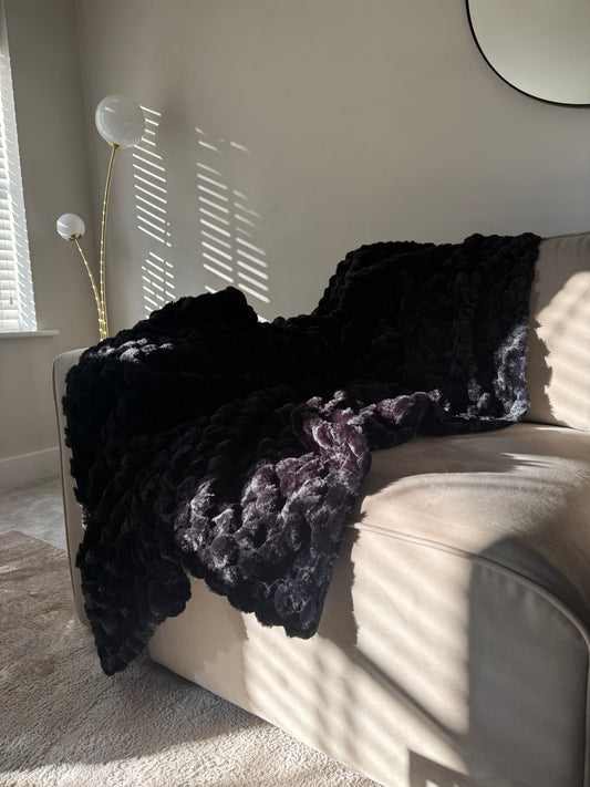 Koochikoo Black Faux Fur Throw