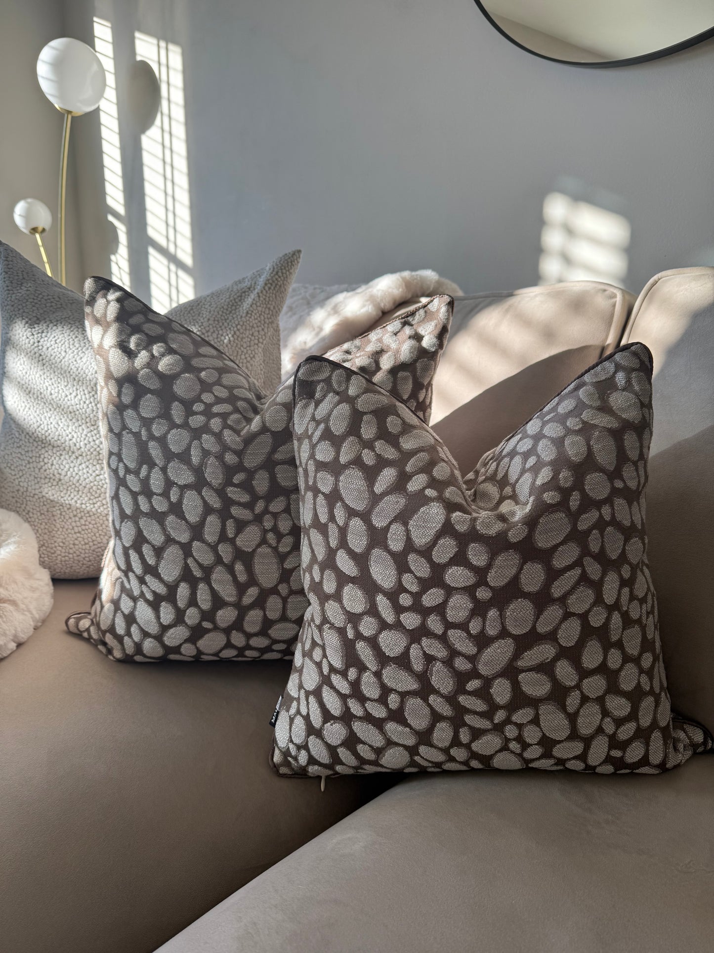Pebbles Taupe Large Cushion 20”