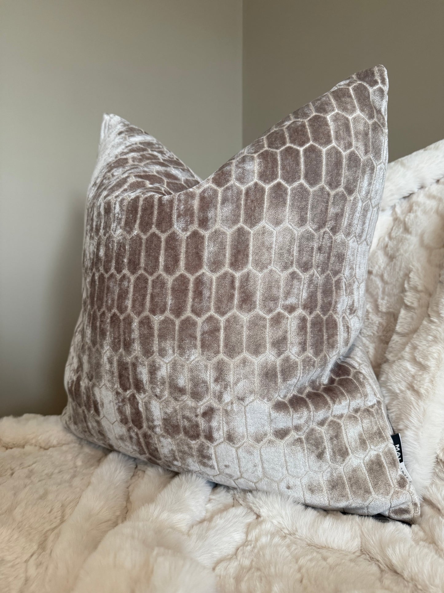 Albie Taupe Large Cushion 22"