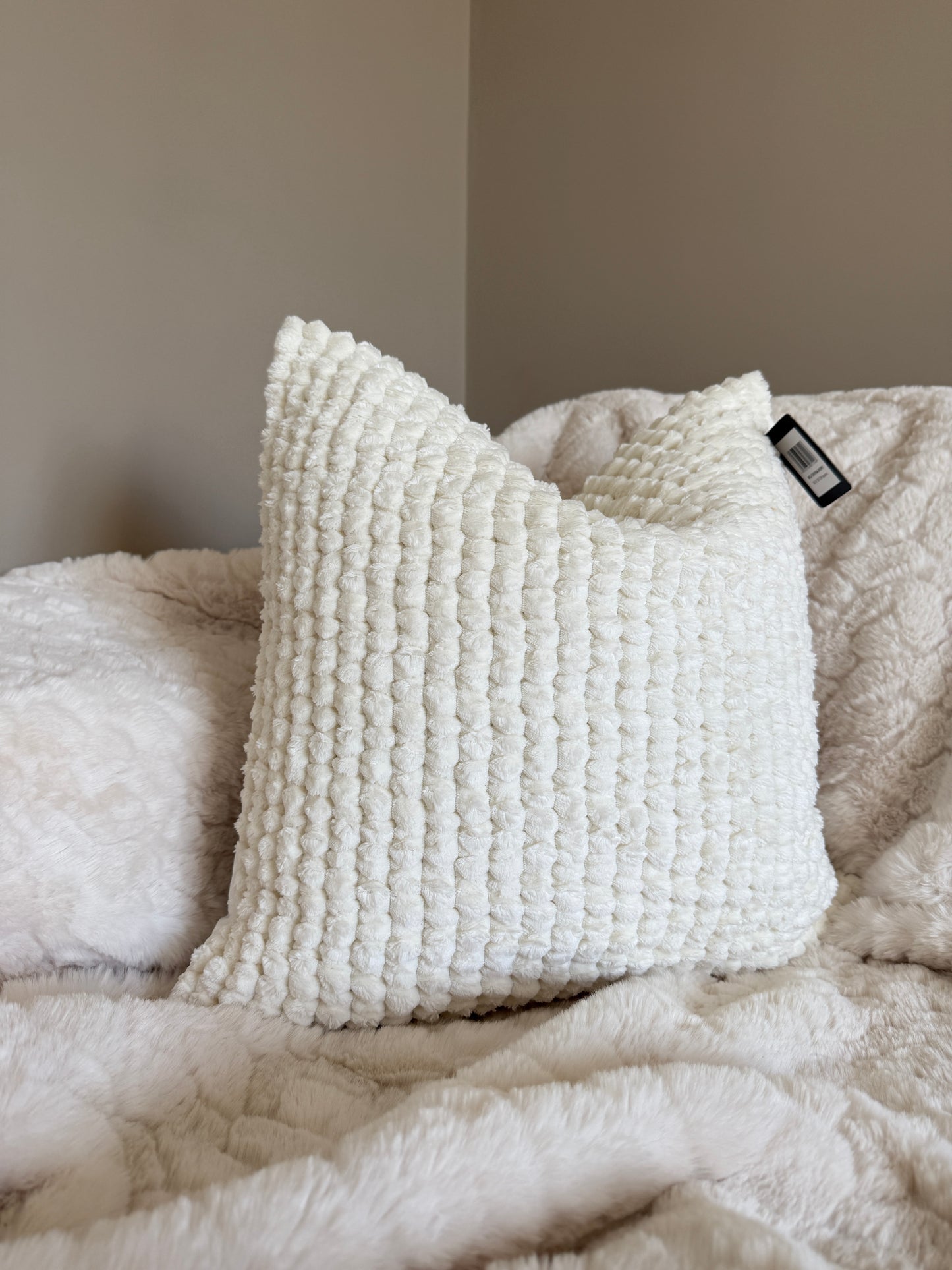 Tuffra Ivory Soft Bobble Cushion