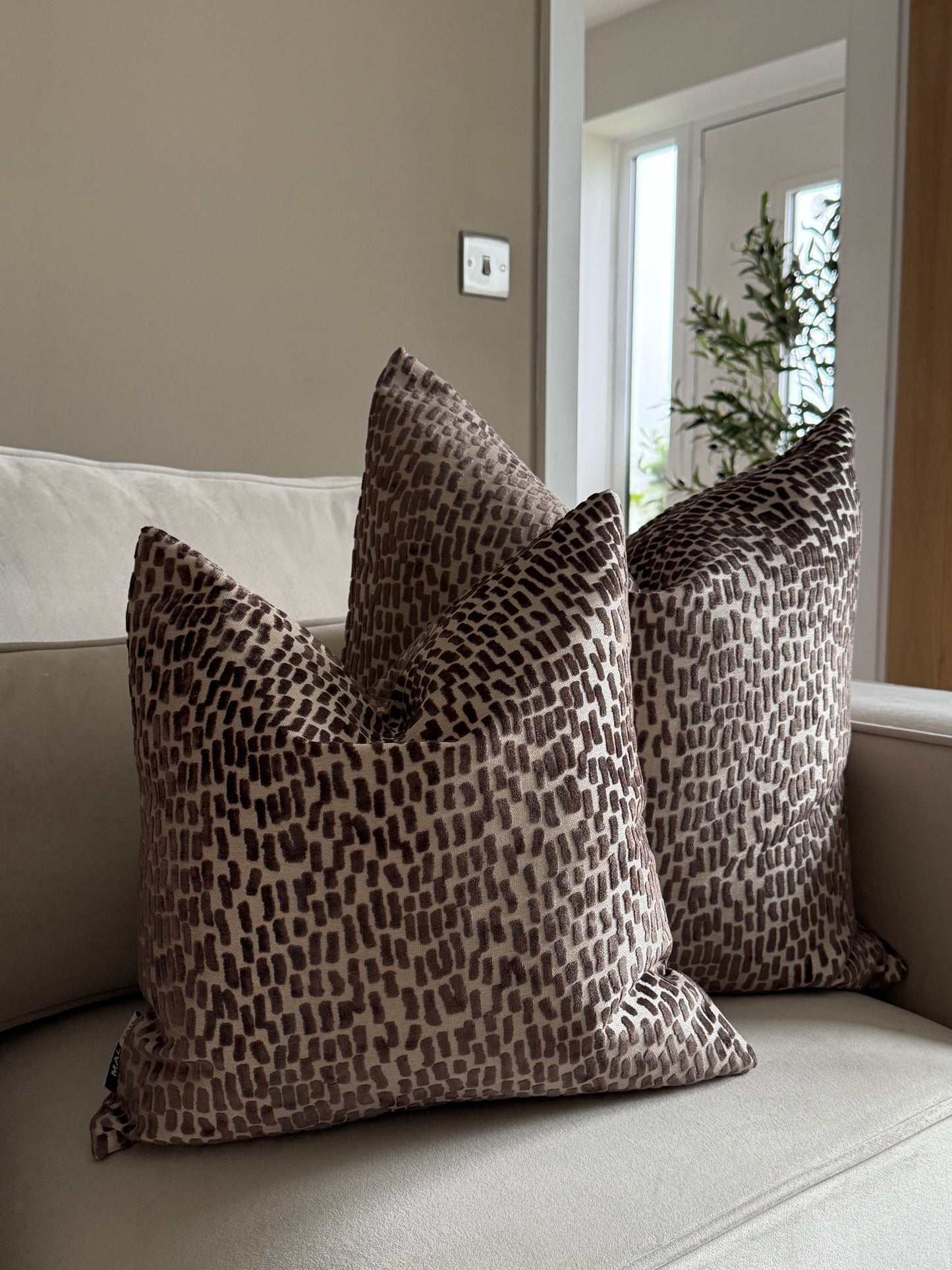 Melody Chocolate Large Cushion 22”