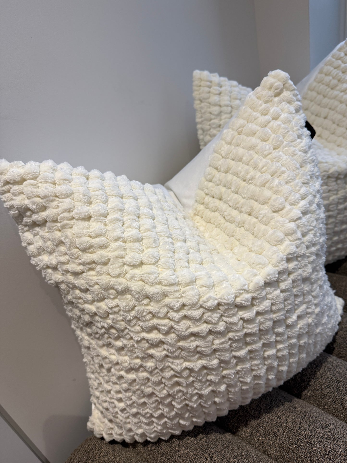Tuffra Ivory Soft Bobble Cushion