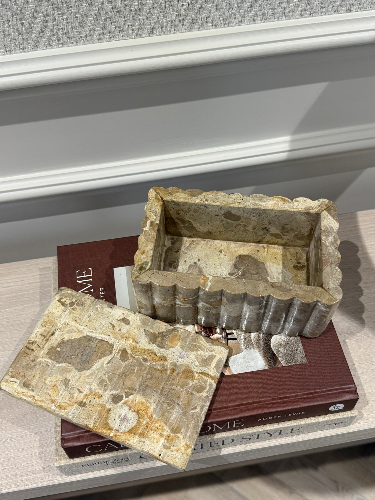 Rectangular Decorative Marble Storage Box