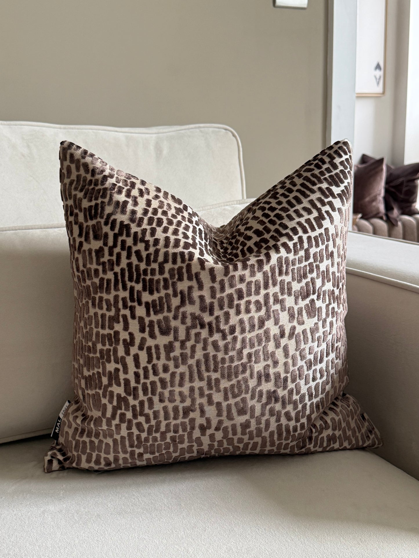 Melody Chocolate Large Cushion 22”