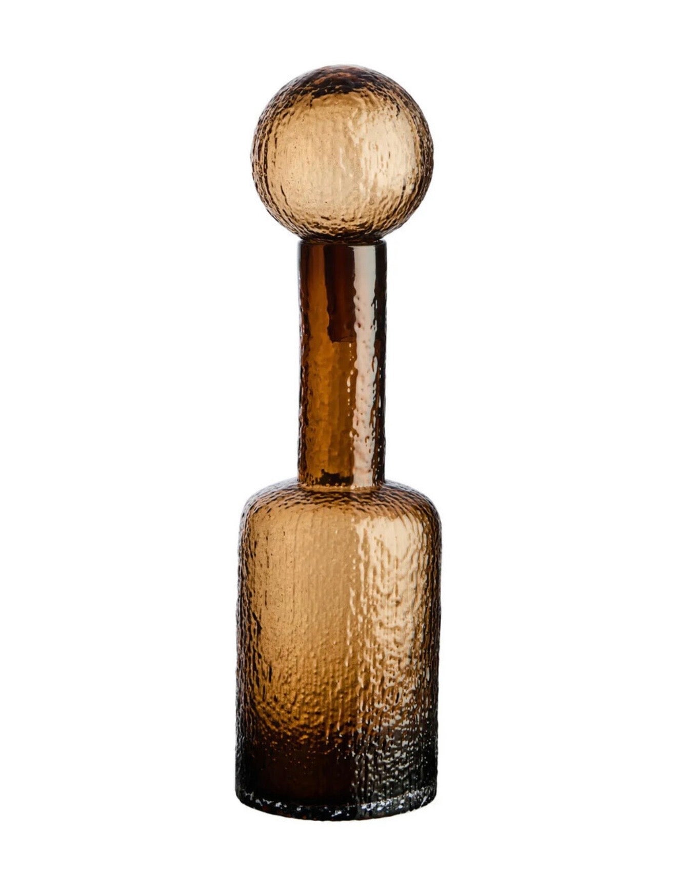 Small Textured Brown Glass Bottle