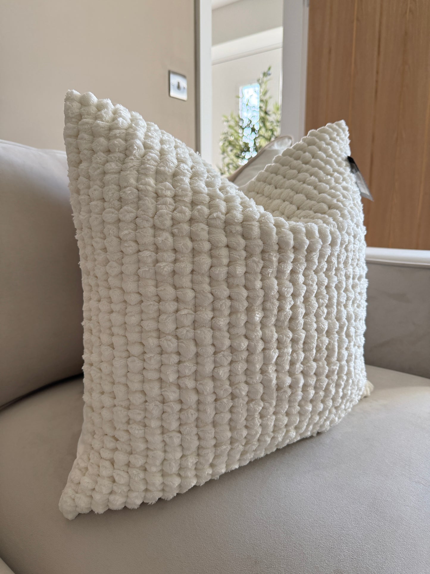Tuffra Ivory Soft Bobble Cushion